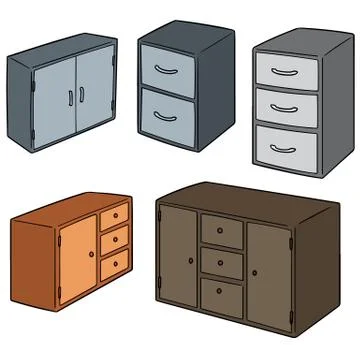 Vector set of drawer Stock Illustration