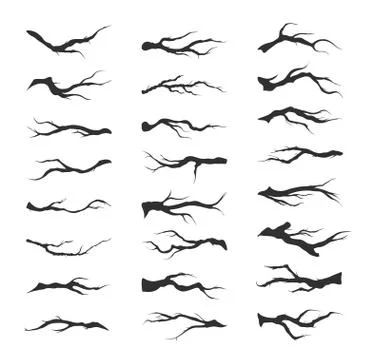 Vector set dry tree branches Stock Illustration