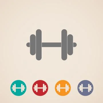 Vector set of dumbbell icons Stock Illustration