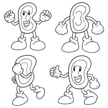 Vector set of ear cartoon Stock Illustration