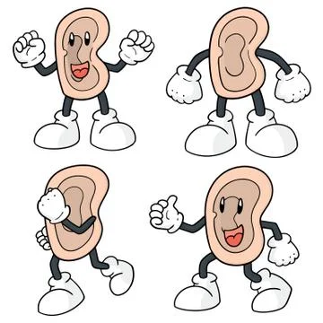 Vector set of ear cartoon Stock Illustration