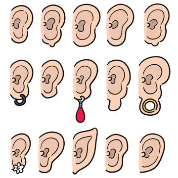 Vector set of ear Stock Illustration