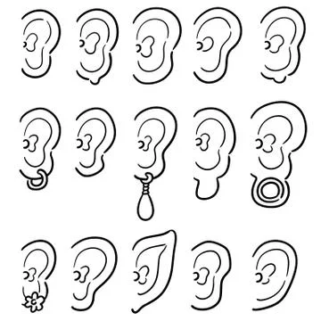 Vector set of ear Stock Illustration