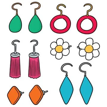 Vector set of earrings Stock Illustration