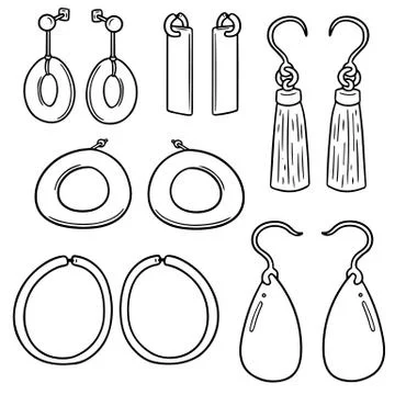 Vector set of earrings Illustrazione stock