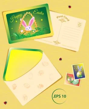 Vector set for Easter from templates cards Illustrazione stock