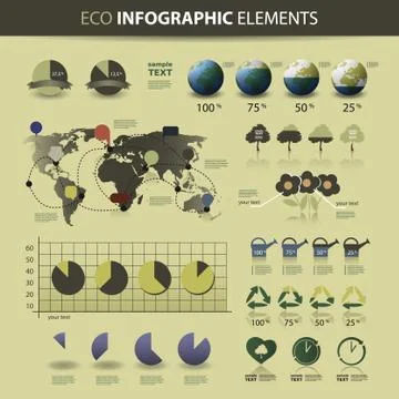 Vector Set of Eco Infographic Elements Stock Illustration