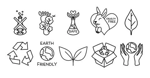 Vector Set of Ecological Recycling Symbol Icons. Perfect for web, product design Stock Illustration