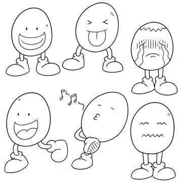 Vector set of egg cartoon Stock Illustration