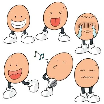 Vector set of egg cartoon Stock Illustration