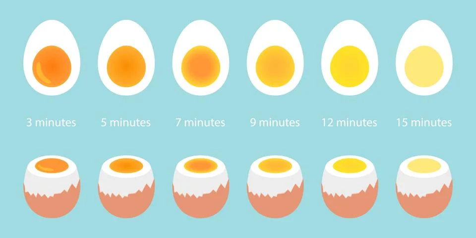 Vector set of eggs on blue background Stock Illustration