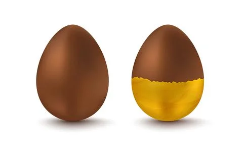 Vector set eggs for Easter. Golden and chocolate eggs for Easter. 库存插图