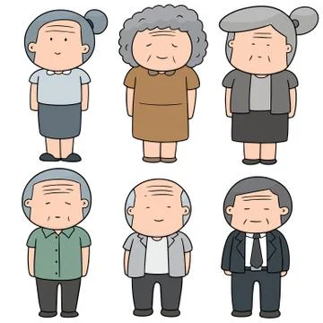 Vector set of elder people Stock Illustration
