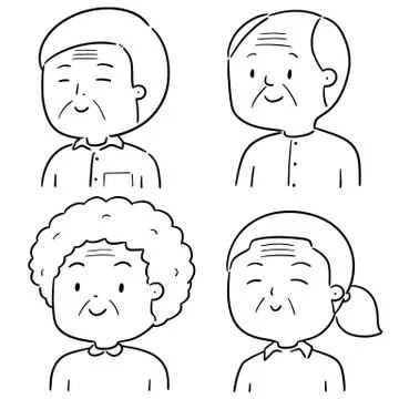 Vector set of elder people Stock Illustration