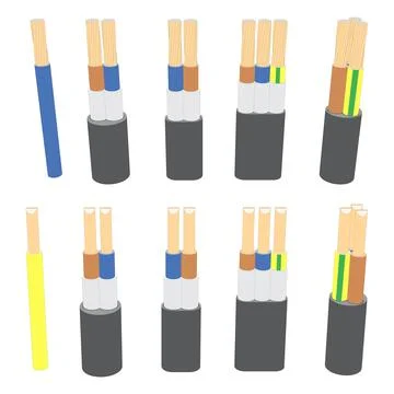 Vector set of electric cable wires Stock-Illustration
