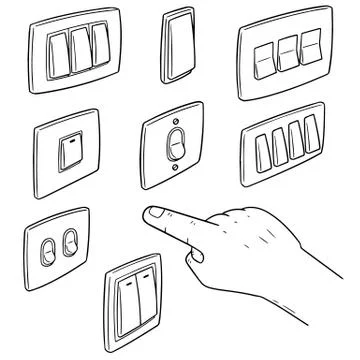Vector set of electric switch Stock Illustration