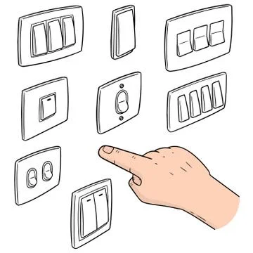 Vector set of electric switch Stock Illustration