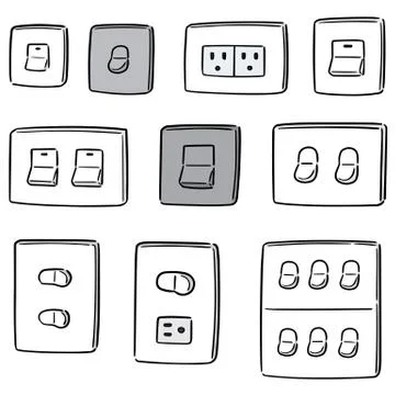 Vector set of electric switch Stock Illustration
