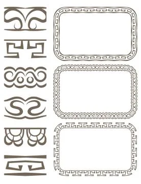 Vector set of elegant borders and frames Illustrazione stock
