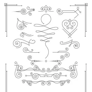 Vector set of elegant curls and swirls. Elements for design イラスト素材