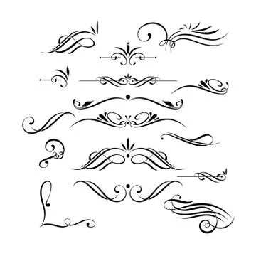 Vector set of elegant curls and swirls. Elements for design イラスト素材