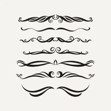 Vector set of elegant curls and swirls. Elements for design 스톡 일러스트