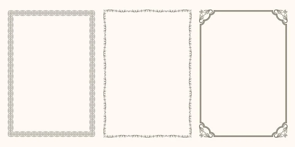 Vector set of elegant frames Stock Illustration