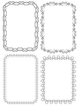 Vector set of elegant frames on a white background Illustrazione stock