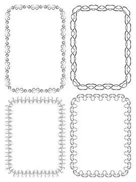 Vector set of elegant frames on a white background Illustrazione stock