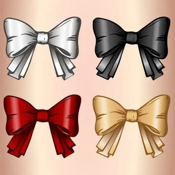 Vector set of elegant saturated bows for presentation and celebration Stock-Illustration