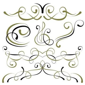 Vector set of elements for design. borders Illustrazione stock