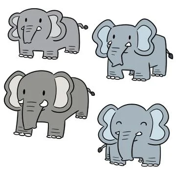 Vector set of elephant Stock Illustration