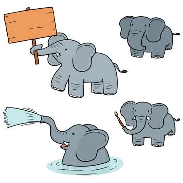 Vector set of elephant Stock Illustration