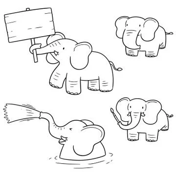 Vector set of elephant Stock Illustration