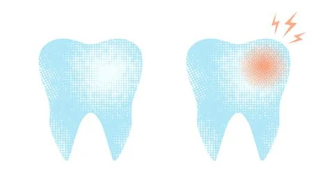 Vector set emblems of tooth in retro style. Stock Illustration