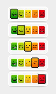 Vector Set of Emoticons. Sad and Happy Mood Icons. Feedback icon Illustrazione stock