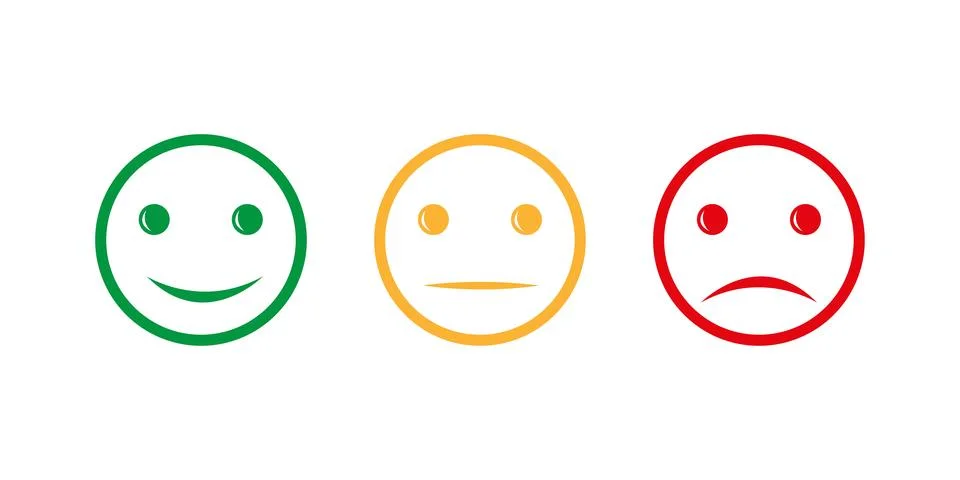 Vector Set of Emoticons. Sad and Happy Mood Icons. Vote Scale Symbol Set. Stock Illustration