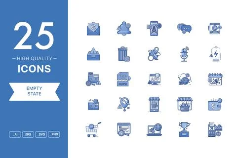Vector set of Empty State icons Stock Illustration