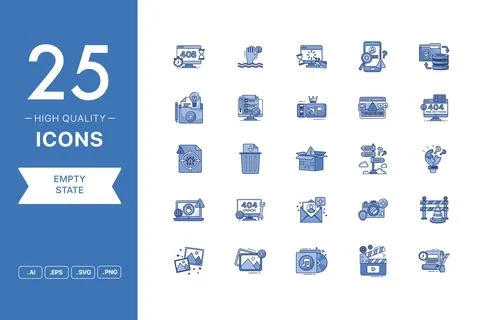 Vector set of Empty State icons Stock Illustration