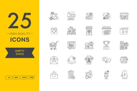 Vector set of Empty State icons Stock Illustration