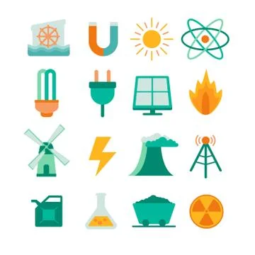 Vector set of energy icons Illustrazione stock