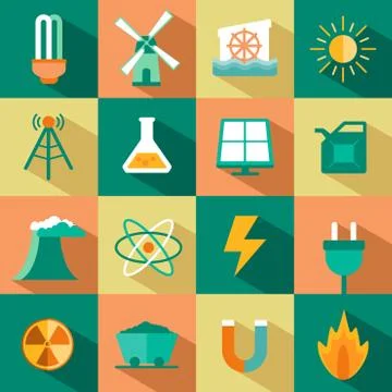 Vector set of energy icons Stock Illustration