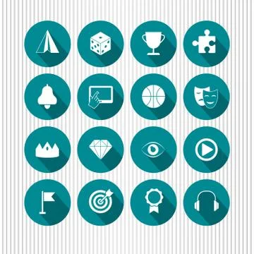 Vector set of entertainment icons Illustrazione stock