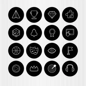 Vector set of entertainment icons Stock Illustration