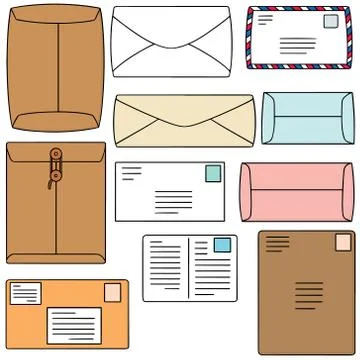 Vector set of envelope Stock Illustration