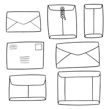 Vector set of envelope Stock Illustration