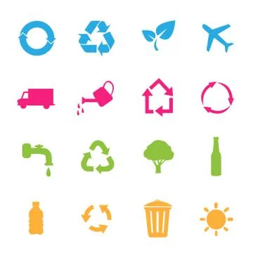 Vector set of environmental / recycling icons Illustrazione stock