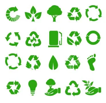 Vector set of environmental / recycling icons Stock Illustration