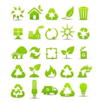 Vector set of environmental / recycling icons Stock Illustration