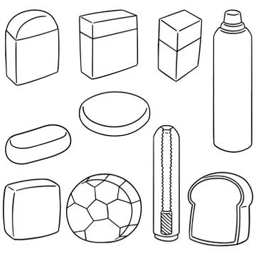 Vector set of eraser Stock Illustration